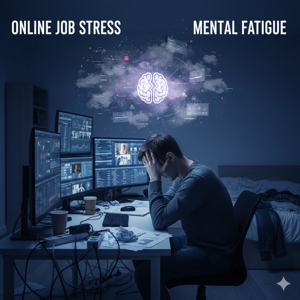 Online Job Stress and Mental Fatigue