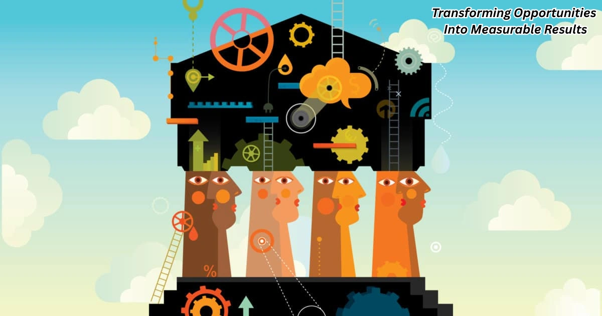 Business Acceleration Manager reviewing strategic data charts and transforming growth opportunities into measurable business results.